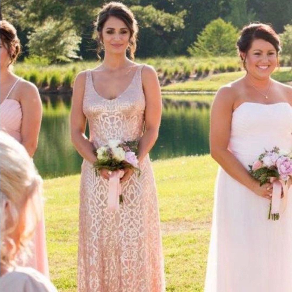 Wtoo 350 V Neck Sequin Bridesmaid Dress